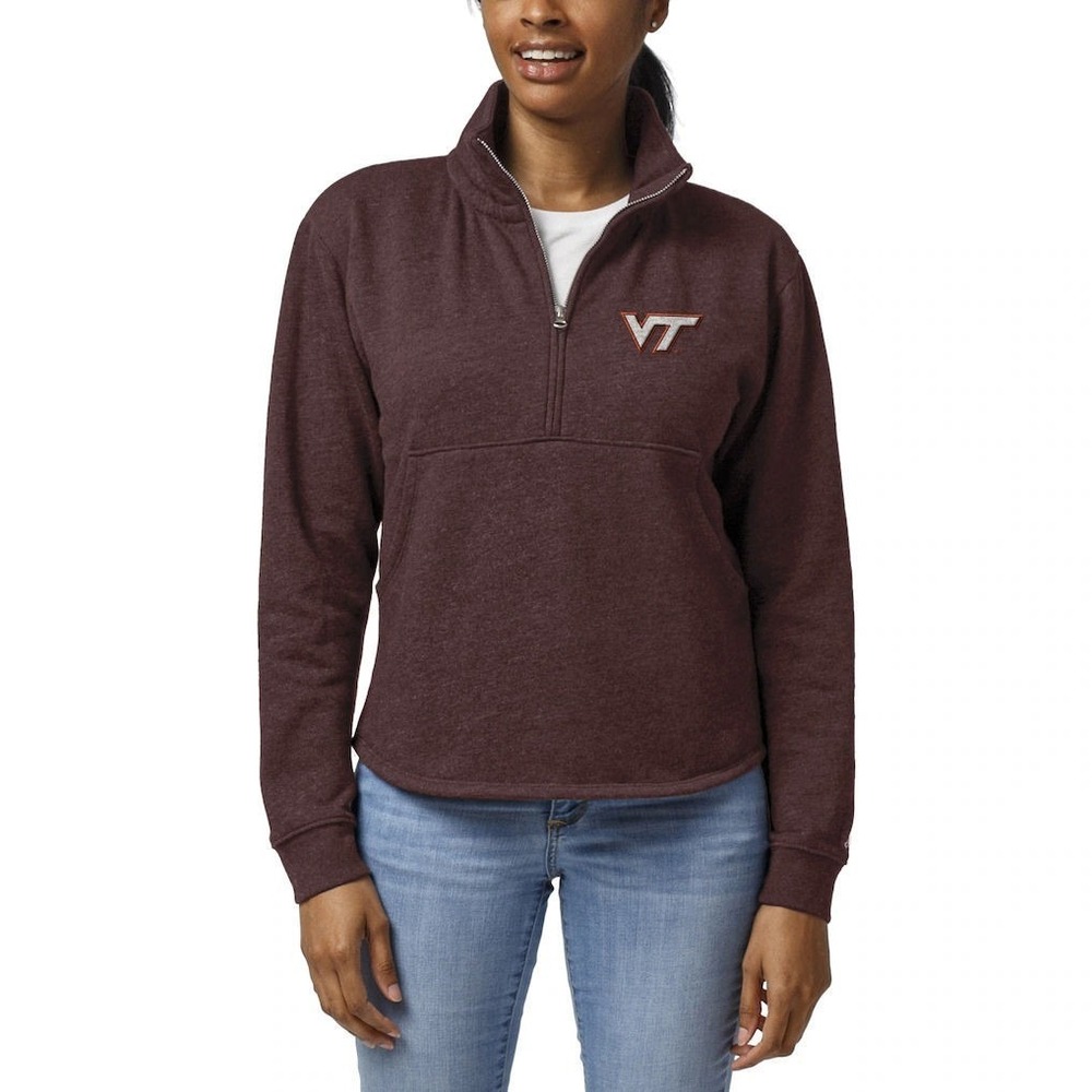 League 91 Collegiate Maroon Virginia Tech Hokies Women's 1/4 Zip Sweatshirt - L